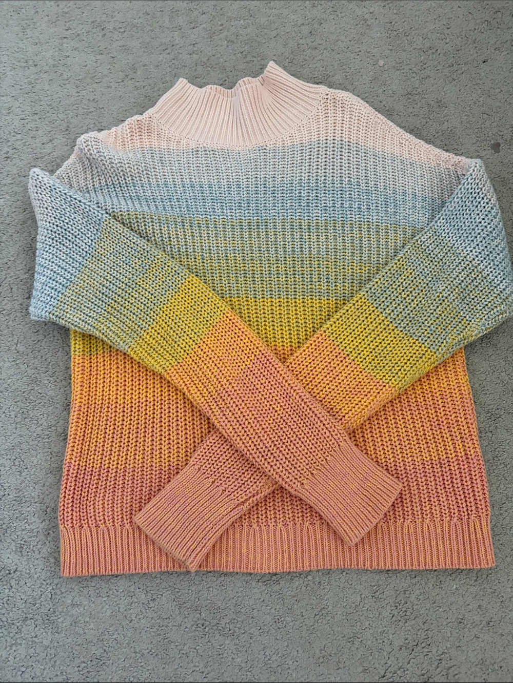 LC Lauren Conrad Pastel Gradient Ribbed Turtleneck Sweater